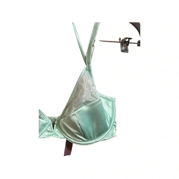 Savage x Fenty Strap Up Lace Plunge Bra Mint Green Size 34DD - Picture 3 of 5